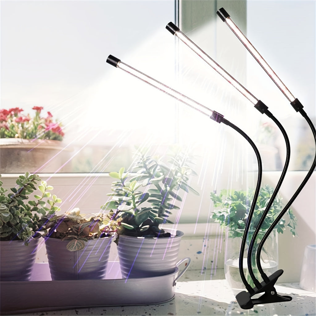 Full Spectrum USB LED Indoor Plant Grow Light, Dimmable Adjustable Plant Lamp with White & Red Light, Perfect for Home Gardening Greenhouse Grow Box Indoor Gardening Accessories, Modern Lighting Solution with Polycarbonate Lampshade for Indoor Plants