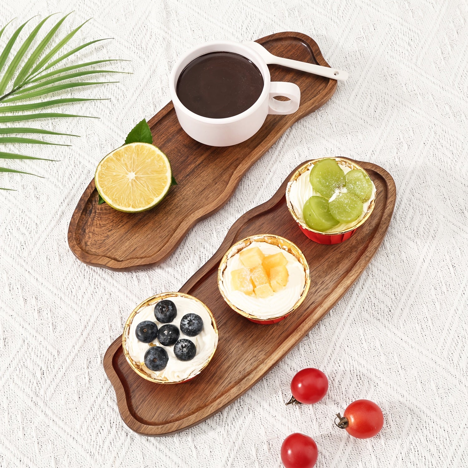 Cross-Border Japanese Acacia Wood Tray, Cloud-Shaped & Peanut-Shaped Tea Tray, Coffee Cup Heat-Resistant Wooden Plate, Cake & Dessert Small Wooden Dish – Factory Direct
