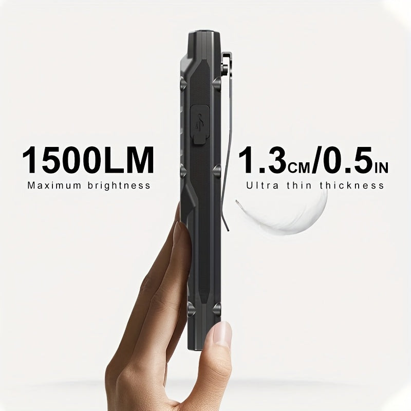 Ultra-Slim Multi-Mode High-Brightness Dual-Source LED Work Light, 9 Lighting Modes, Built-In Large Capacity Battery & Type-C Charging Port, Pen Clip + Slim Portable Design, Ideal for Work Lighting, Outdoor Use