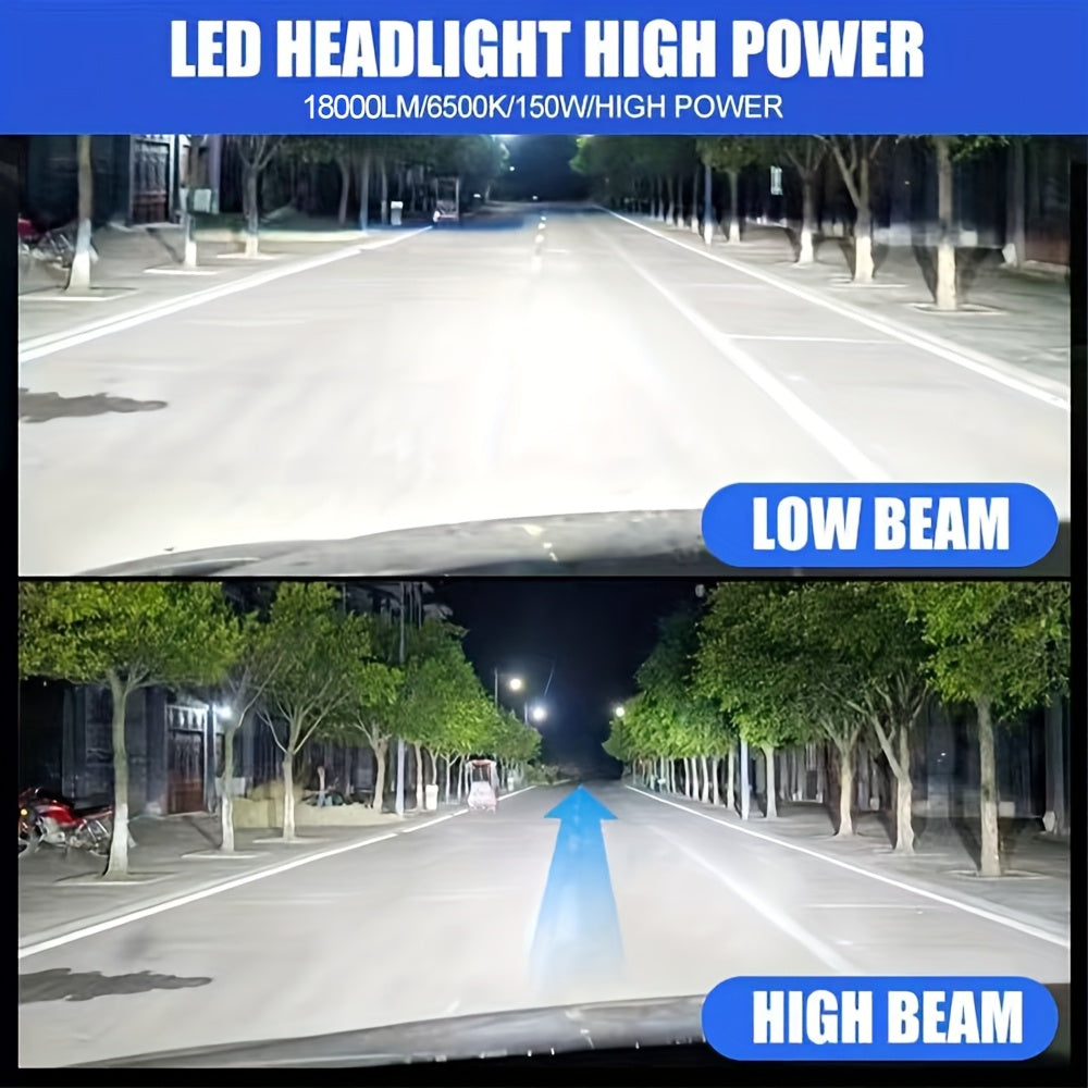 2-Pack H11 H4 H7 H1 LED Light Kit, Fog Light Kit, 6500K White Light, Air-Cooled Heat Dissipation, Easy Installation, 600% Brightness