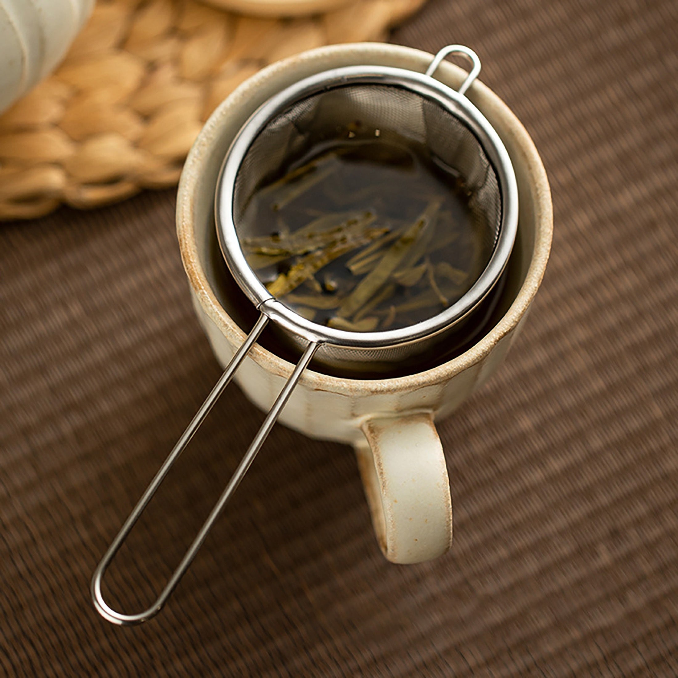 Stainless Steel Tea Infuser Single Ear Hanging Tea Strainer Filter Home Tea Ceremony Accessories