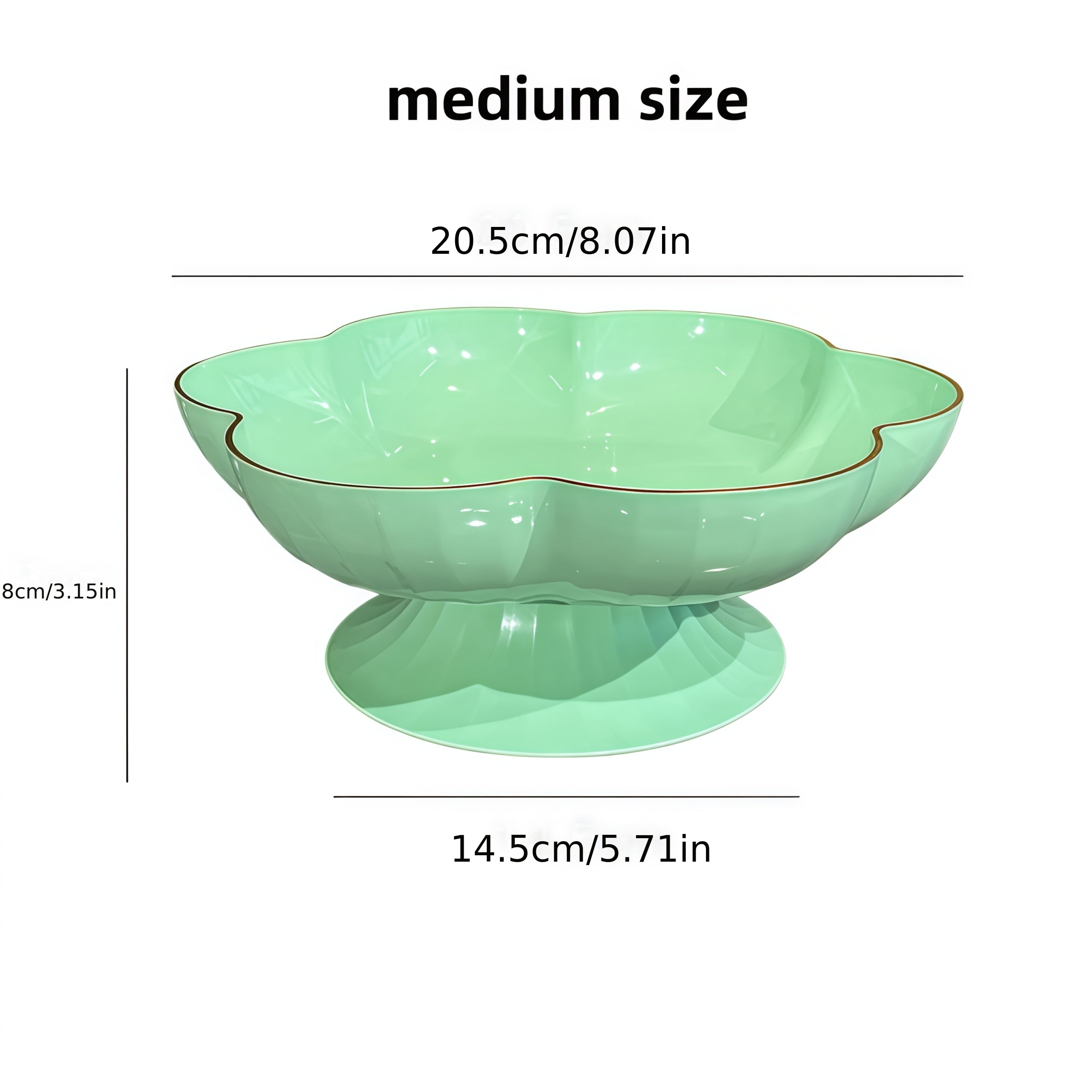 1pc Gold Rim Floral Pedestal Fruit Bowl & Cake Stand – Perfect for All Seasons – Ideal Living Room Decor, Family Dinner Table Fruit Bowl, Dessert Plate, Dried Fruit, Cupcake, Jewelry Storage Tray – Elegant Tableware
