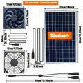 15W Solar Fan Kit in 2 Specifications: 15W Solar Panel + 1 Fan + 1 Fan Grill, and 15W Solar Panel + 2 Fans + 2 Fan Grills, Suitable for Courtyard, Flower Shed, Chicken Coop, Pet House and More