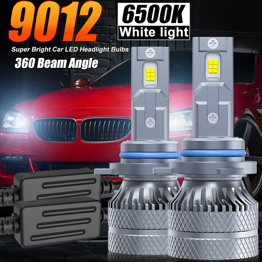 2-Pack Car LED Headlight Bulbs, 240W Power, 26600 Lumens Brightness, 6500K Color Temperature. Compatible with Models 9005, HB3, 9006, HB4, 9012, HIR2, H1, H4, H7, H18, H11, H9, H8-O107. Equipped with a Cooling Fan