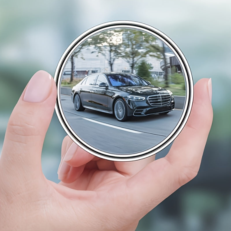 2-Piece Rotatable Blind Spot Mirror Set – High Clarity Convex Glass | Facilitates Driving & Lane Changing | Enhances Blind Spot Awareness | Stylish Car Decoration | Sturdy Design