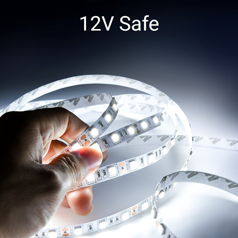 12V LED灯带，8毫米线性，高密度柔性灯带，每米120颗灯珠，适用于厨房、楼梯、房间装饰照明。白光/中性光/暖光，不防水（不含12V电源）