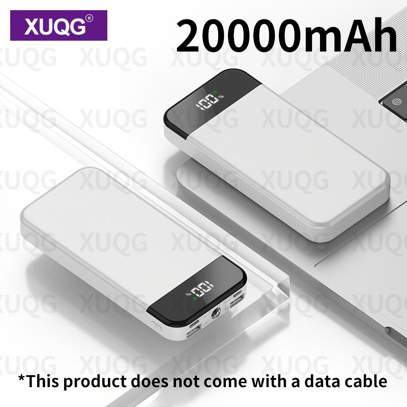 20000mAh Power Bank with LED Power Display, Built-in LED Light, Dual Input/Output, Compact Portable Charger for Mobile Phones