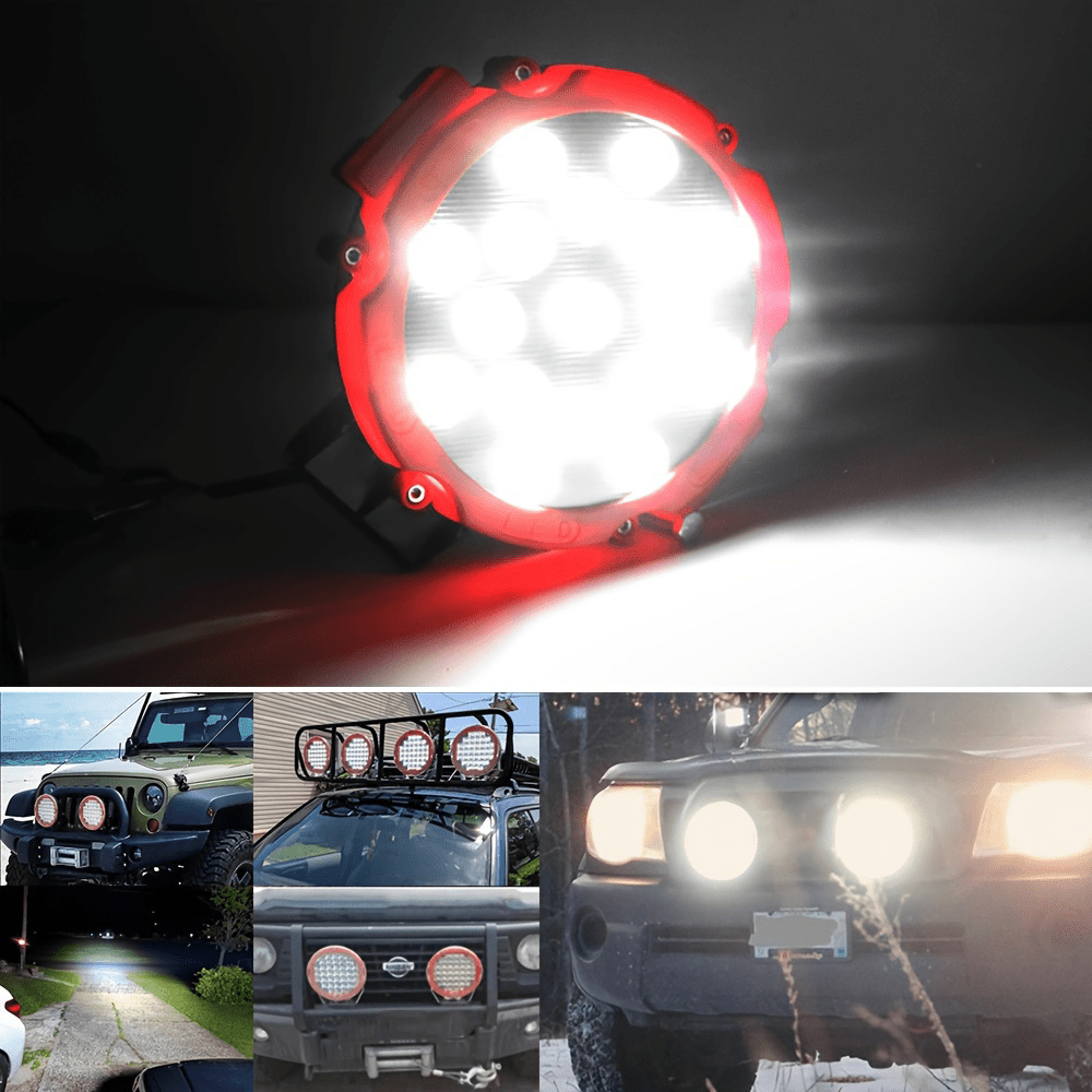 2-pack 12V 51W high brightness LED spotlight, car headlight, work light, suitable for trucks, jeeps, hummers