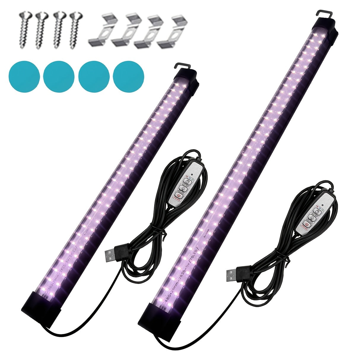 LED Full Spectrum Plant Grow Light Strip, 15.74in/19.68in Magnetic Grow Lamp, Smart Timing 2H/4H/8H, Equipped with Hooks, Easy to Install
