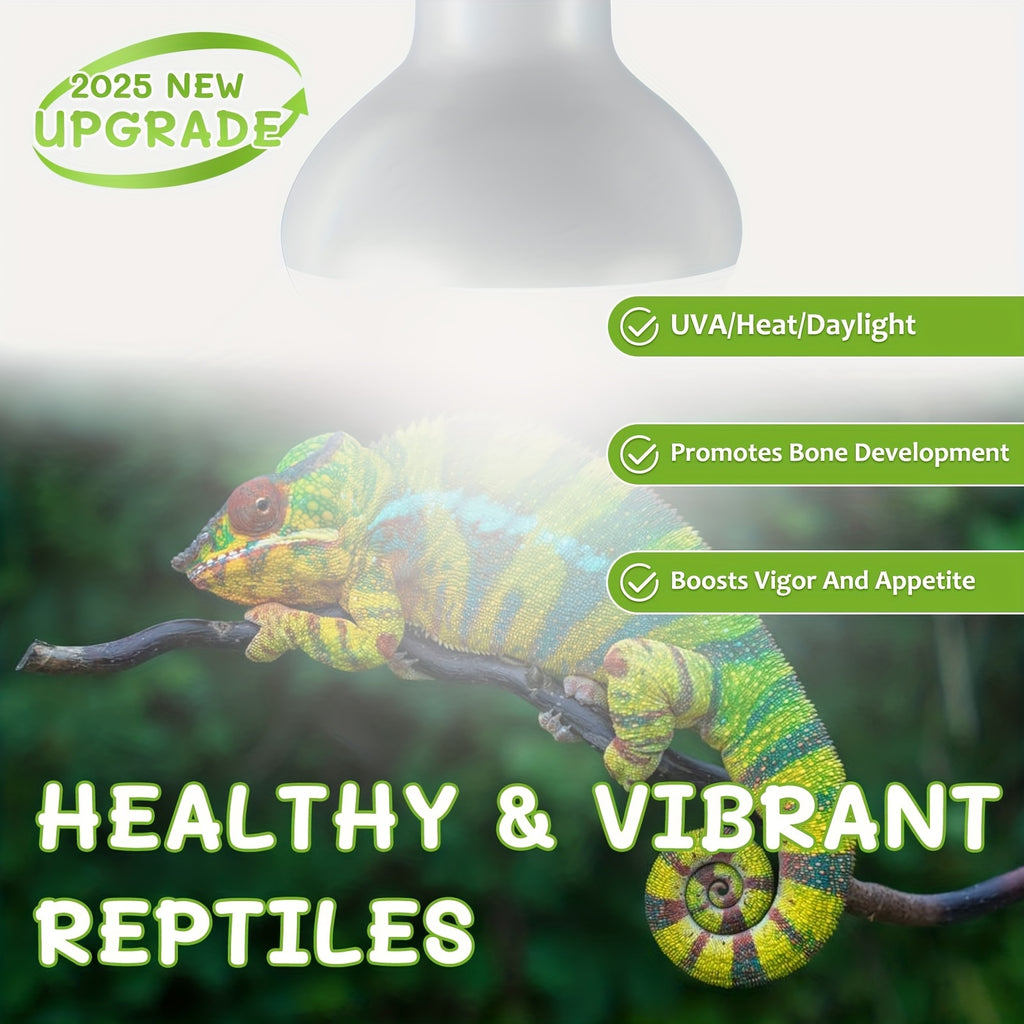 Simulated sunlight warm light bulb, suitable for reptiles, 100W basking lamp, suitable for bearded dragons, lizards, turtles, snakes and other amphibians, battery not included