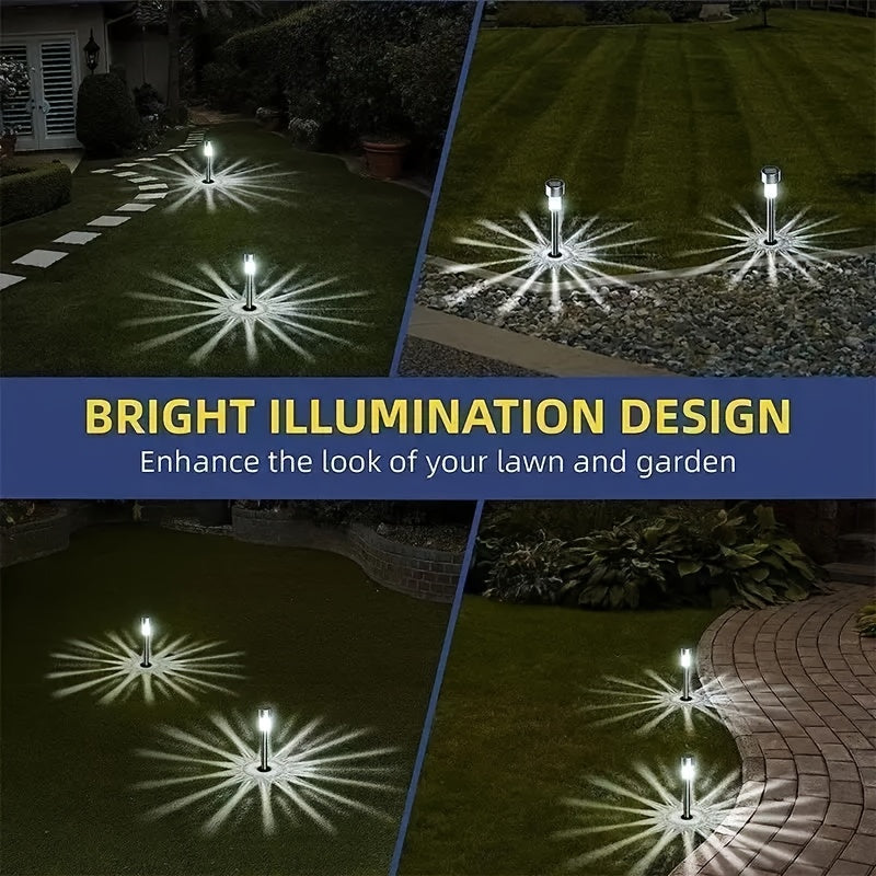 10-Piece Outdoor Stainless Steel Solar LED Light Set. Garden Decoration, IPX4 Waterproof Rating Solar Landscape Light. Suitable for Patio, Lawn, Walkway, Courtyard, Garden, Festivals, Parties, Gatherings