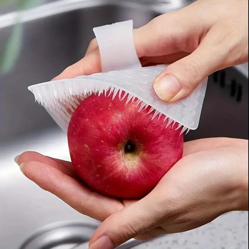 1/2Pcs Bendable Finger Sleeve Fruit Vegetable Cleaning Brush, Multifunctional Gap Scrubber for Potato Veggie Fruit Washing