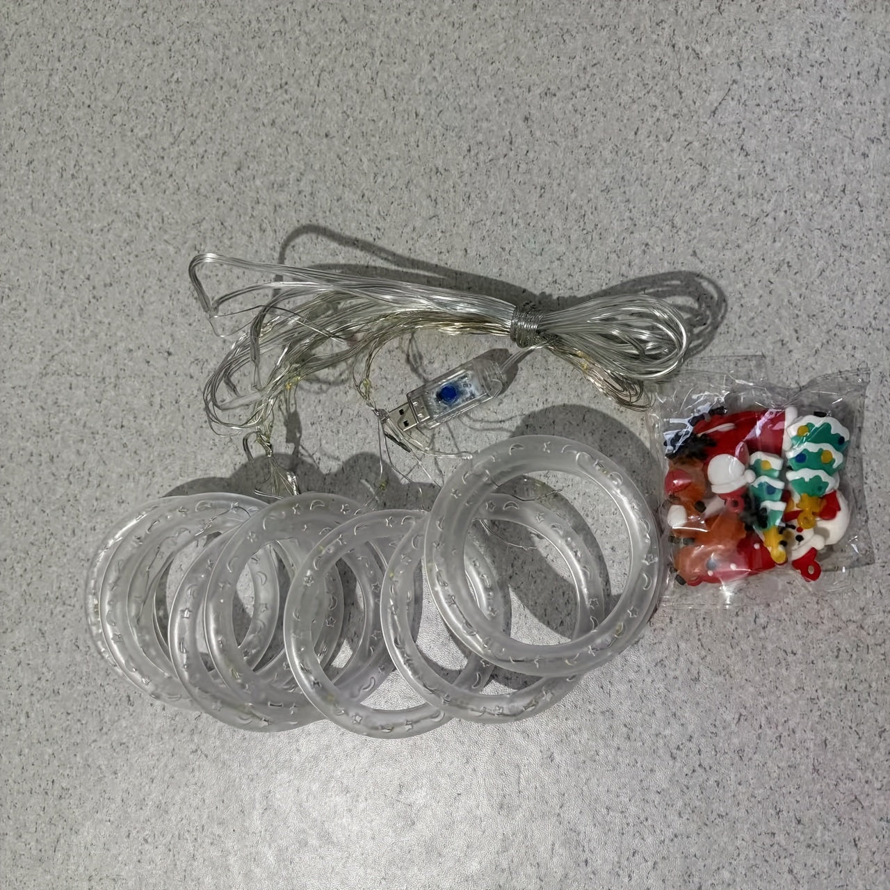 LED圣诞节窗帘灯圣诞老人卡通造型室内房间布置橱窗圣诞装饰彩灯