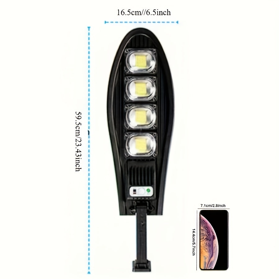 168 LED Outdoor Solar Street Light. Super Bright Illumination, Three Lighting Modes, Supports Remote Control and Motion Sensor Dimming. Perfect for Street Lighting, House Exterior Wall Lighting, Courtyard Lighting, Garage Lighting.