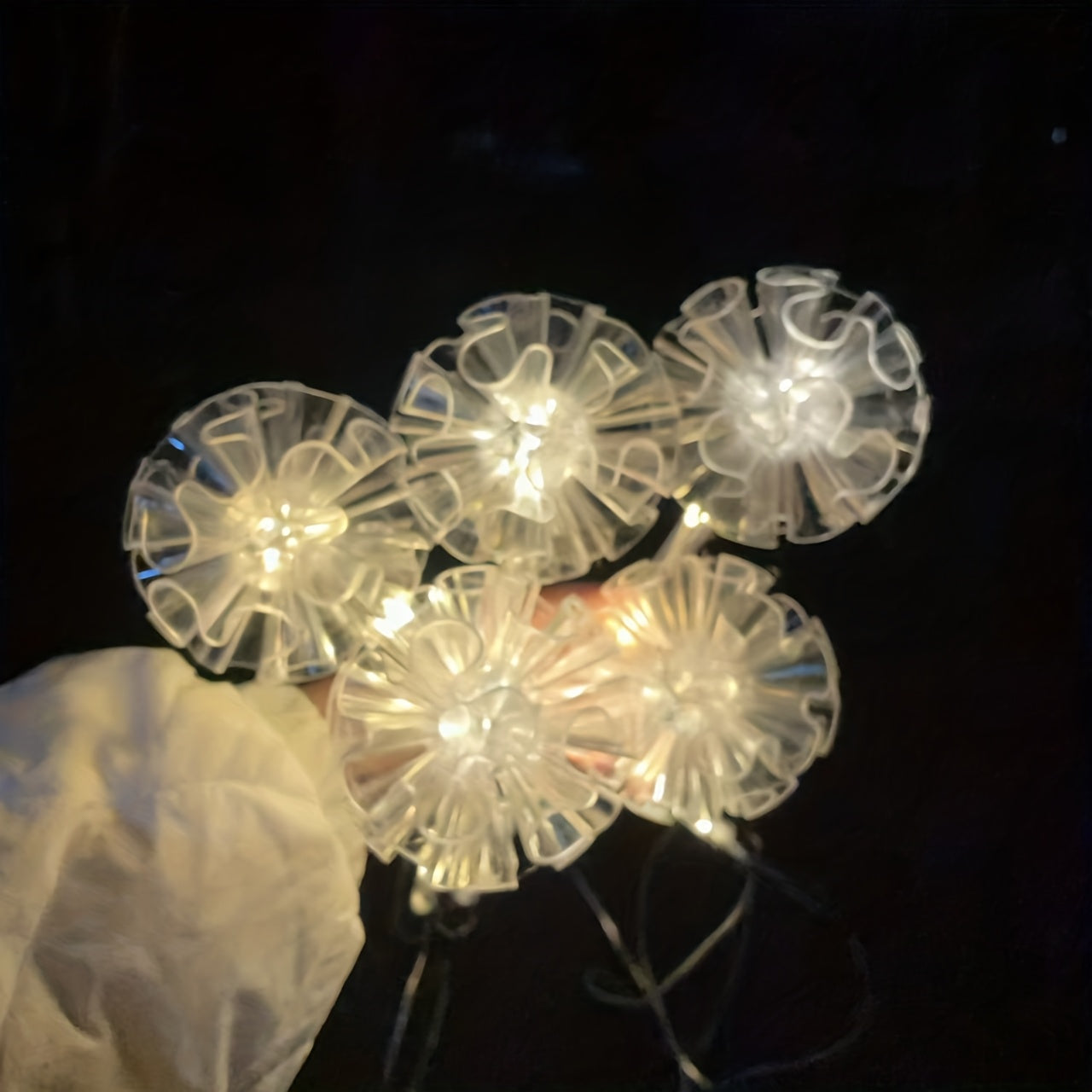 Solar Transparent Tube Five-in-One Hydrangea Ground Stake Light