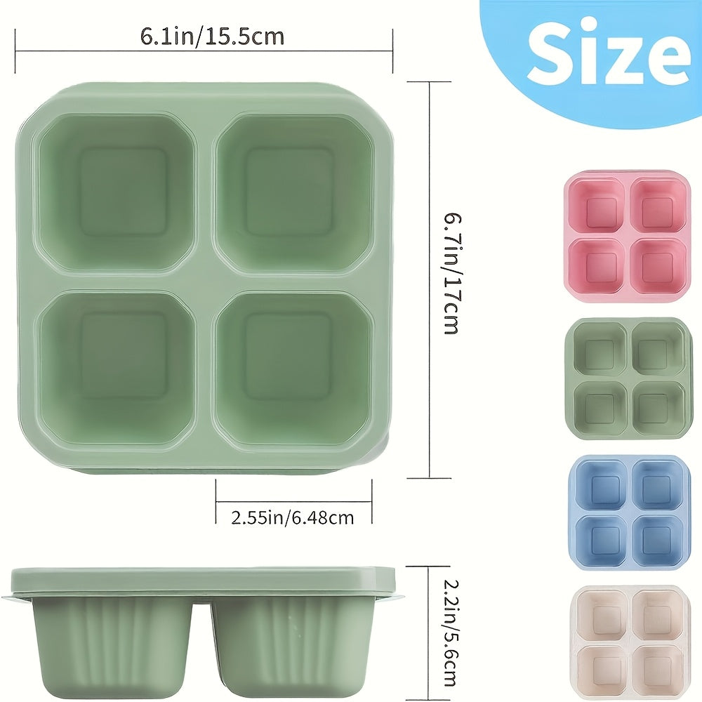 2-Piece Bento Box Set with Lids, 4-Compartment Meal Prep Container – Perfect for Meal Prep, Camping, Office – Microwave & Dishwasher Safe (4 Colors Available) – Back-to-School Lunch Box