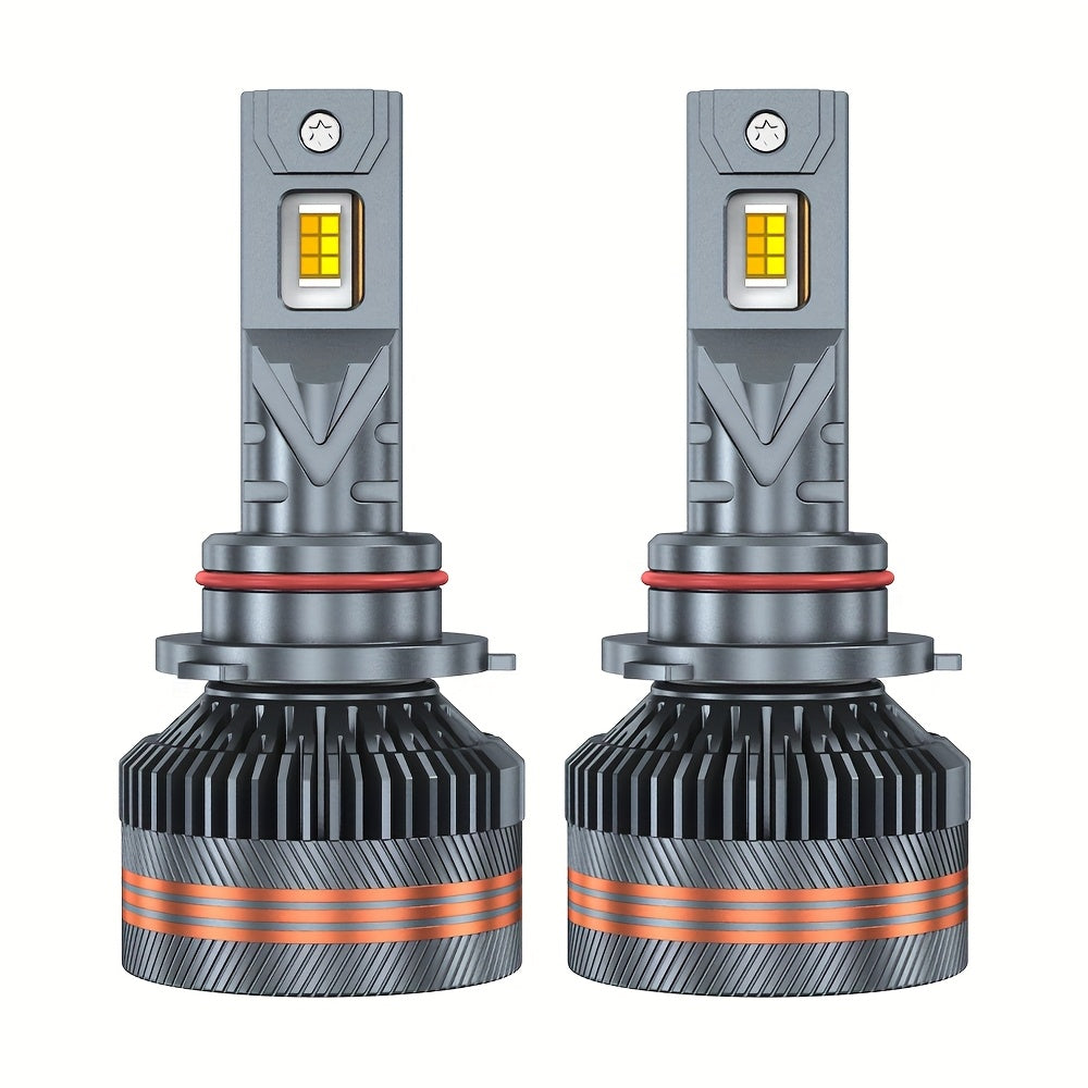 Set of 2 H7 LED Headlights, Compatible with 9005/HB3, 9006/HB4, 9012, H11, H4 and H1 Bulbs, Available in 6000K White and 3000K Yellow Dual Colors, with One-Key Switch, High Brightness CSP Chip, No Battery Included