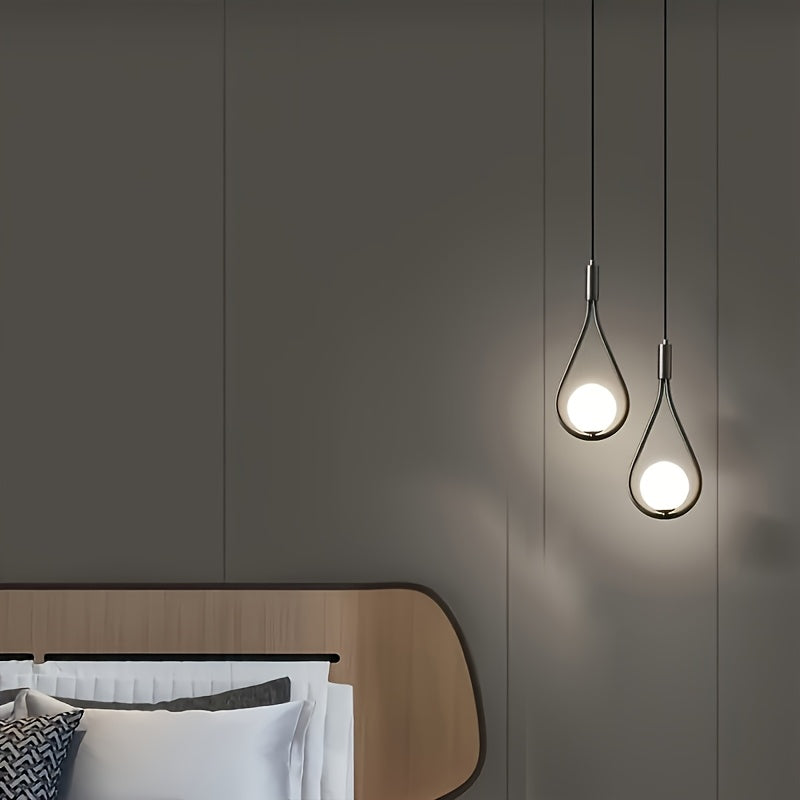 Modern Minimalist Metal Pendant Light, Semi-Flush Mount Ceiling Light with Lampshade, Polished Finish, Switch Control, Suitable for Living Room, Bedroom, Hallway