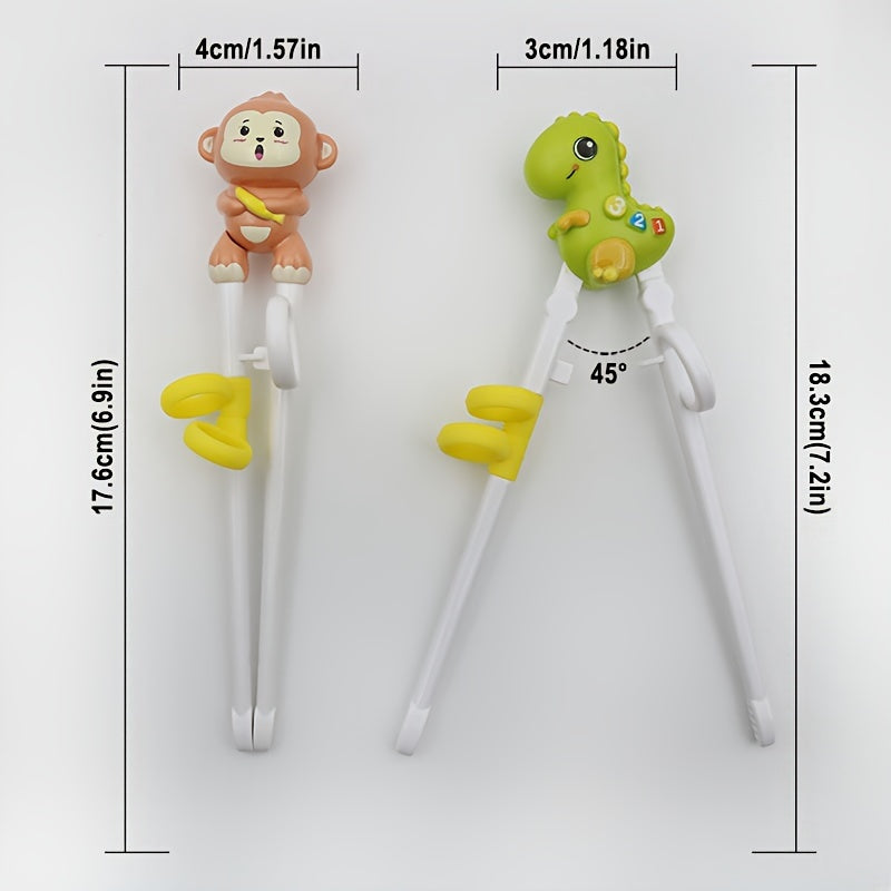 Toddler Dinosaur-Shaped Training Chopsticks - Reusable, Colorful Learning Aid