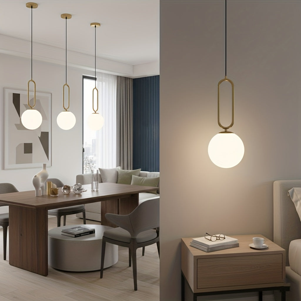 Nordic simple E27 base rotomolded round ball creative bedroom bedside pendant light, dining room and living room decoration