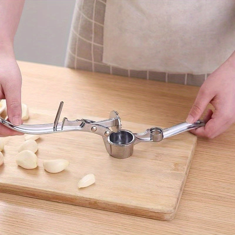 One Premium Stainless Steel Garlic Press - Easy Garlic Mincer & Ginger Crusher, Easy-to-Clean Kitchen Tool, Durable Garlic Chopper for Everyday Cooking
