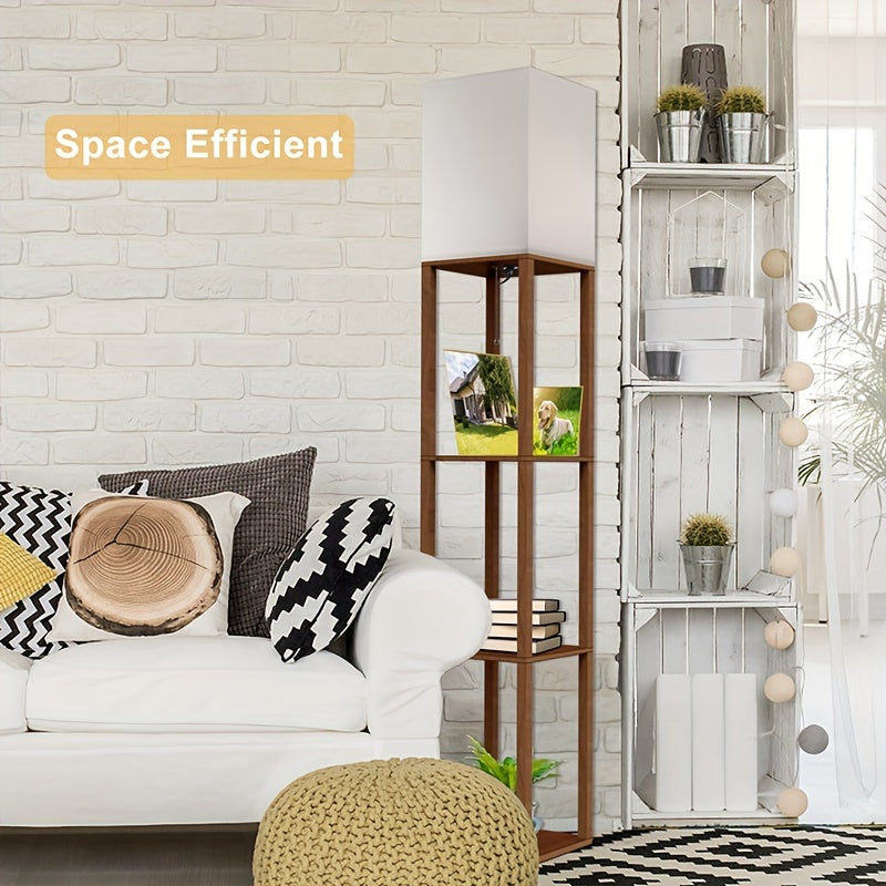 1 piece shelf pole lamp, modern 3-tier 9W LED bulb reading bedside light, narrow corner night light suitable for bedroom and living room