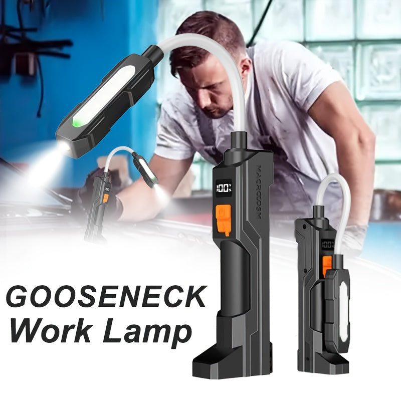1Pc Portable LED Work Light, USB Rechargeable Flashlight with Magnetic Base, 360° Rotatable & Foldable Head, COB LED Lighting, Ideal for Camping Repair and Emergency Night Lighting