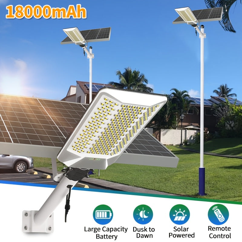 High Brightness Curved Surface Solar Light, Large Lens-Shaped Beads, Wide Angle Illumination, Wider Lighting Area, Remote Control, Equipped with Remote Control, Smart Light Control Outdoor LED Street Light
