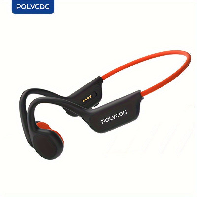 POLVCDG X7 无线骨传导耳机 | 10小时超长续航，IPX-8防水，32GB存储，适用于游泳、跑步、骑行、健身 | 开放式后盖设计，隔音效果，防缠绕线，磁吸充电