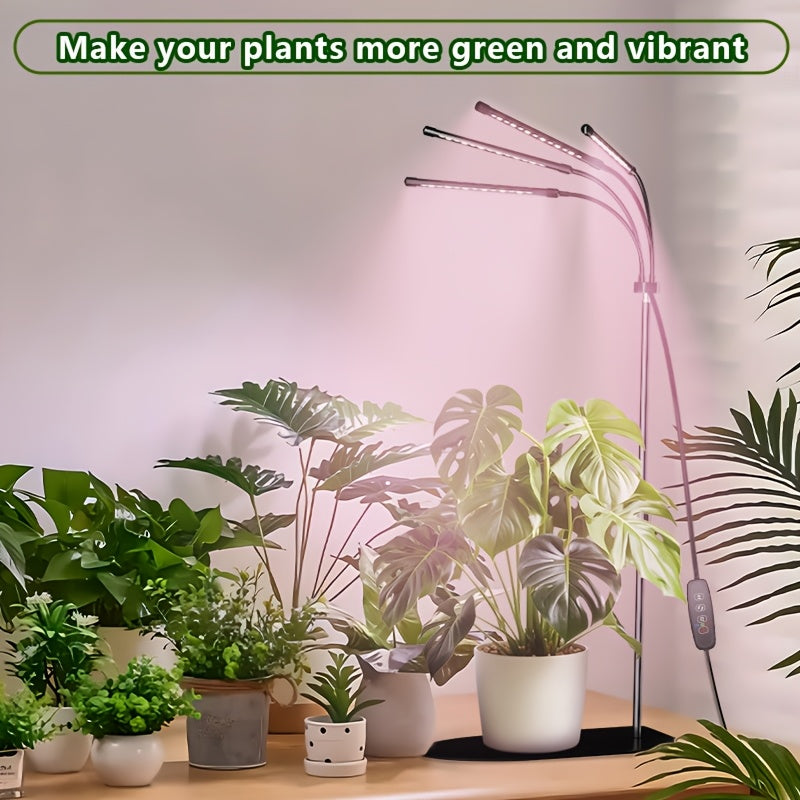 1-Pack Full Spectrum LED Plant Grow Light, USB Powered for Indoor Seedlings & Potted Plants, 9 Dimmable Levels, Auto On/Off Timer 3/9/12 Hours, Ideal for Winter Succulent Growth (Plug Not Included)