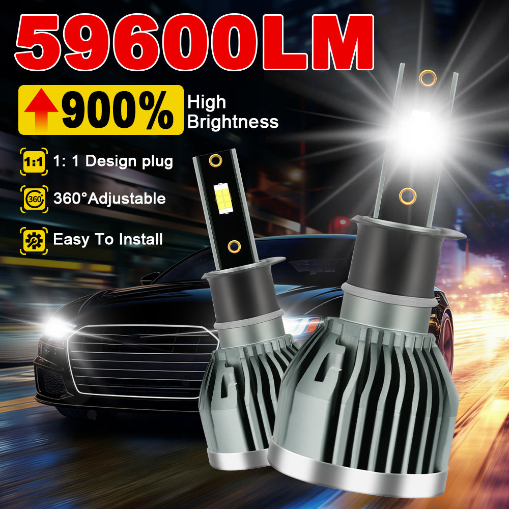 2-Pack H1 H3 H7 H11 9005 9006 H4 H13 9007 9004, Super Bright Spotlight 6000K Super Bright White Light High/Low Beam Fog Light LED Car Headlights 59600 Lumens 250W Fog Light Universal Fit 900% High Brightness