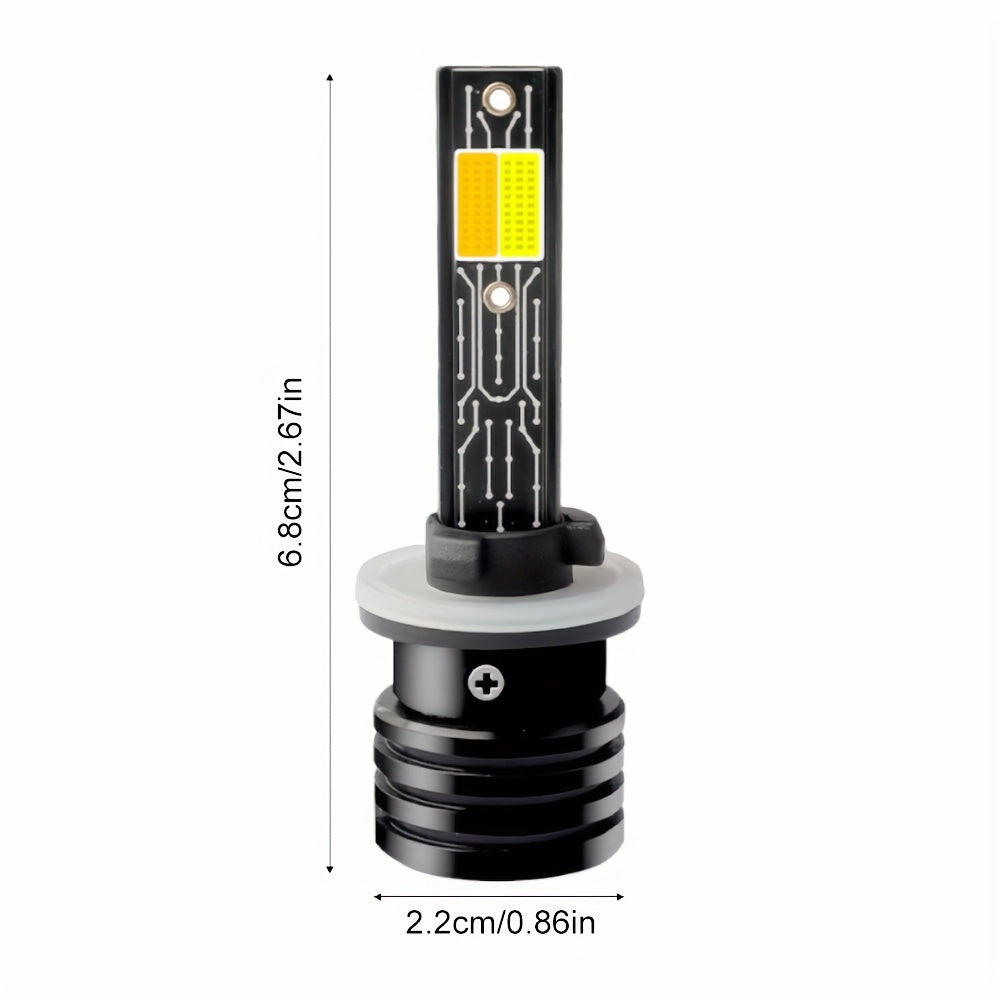 2 LED Fog Lights 880/881-QL025, 8000 Lumens, 6000K/3000K, Stylish Bulb Design, High Brightness Bulbs, Durable Auto Parts, Car Accessories, New Upgraded CSP Chip Design LED Plug-and-Play Bulbs, Stylish Bulb Design