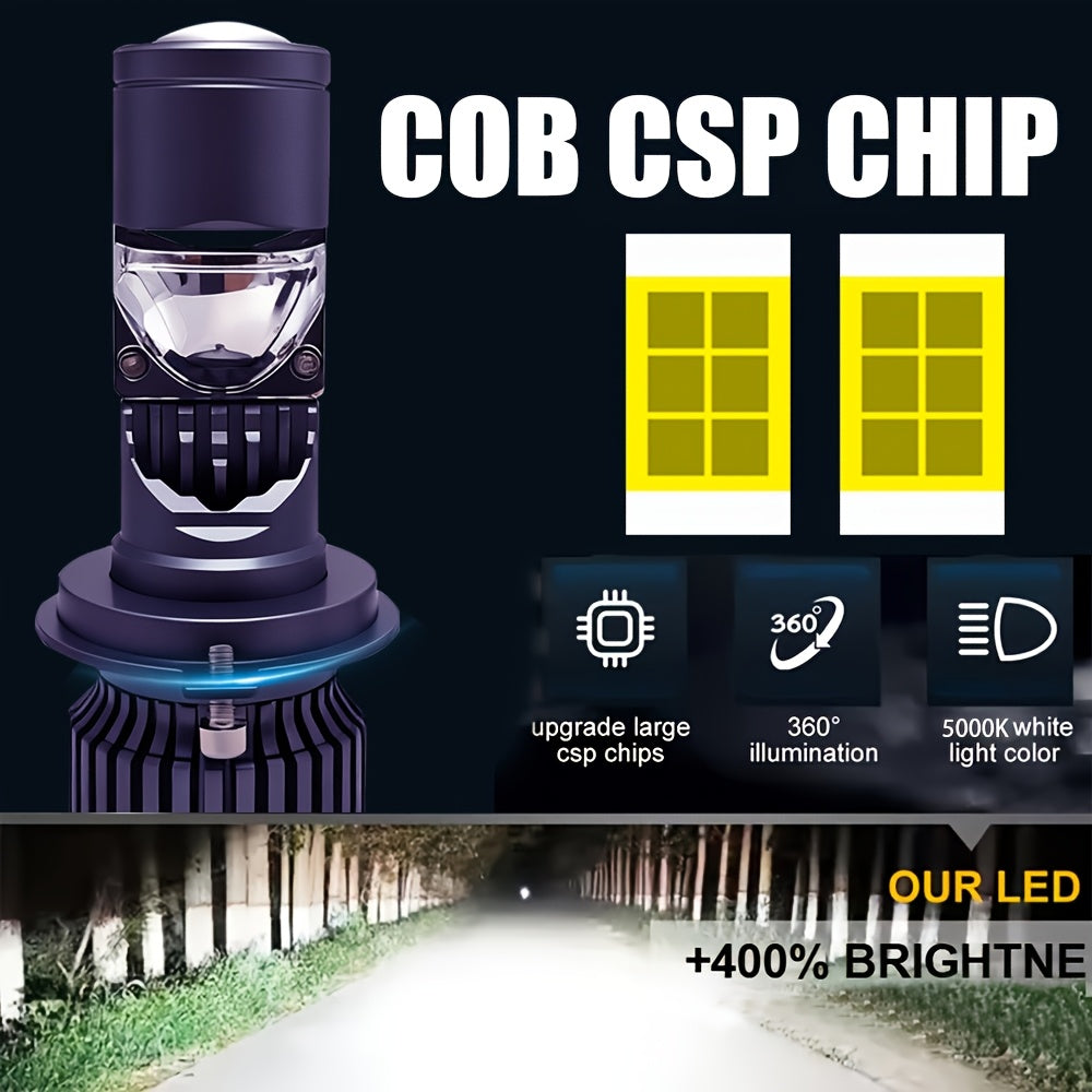 2PCS LED Car Headlights - H4/9003/HB2 - 58500LM, Cool White Light, Plug-and-Play System, Built-in & External Driver, No Battery Needed, 5-Minute Installation, Suitable for All Vehicle Models