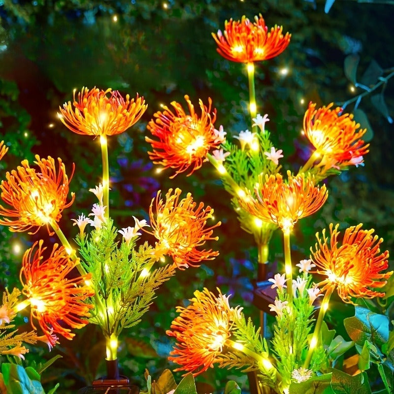 [3-Head Lycoris] IP65 LED Lycoris Flower Shaped Solar Light, Garden Ambient Light, Landscape Decorative Lighting, Perfect for Decorating Courtyards, Lawns, Pathways, Parks, Spring, Easter, Mother‘s Day, Weddings, Birthdays