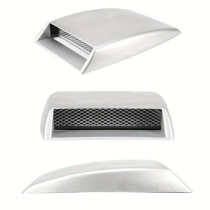 Decorative Grille | Mesh Hood Vent Sticker, Black Auto Modification, Universal Fit, Front Position