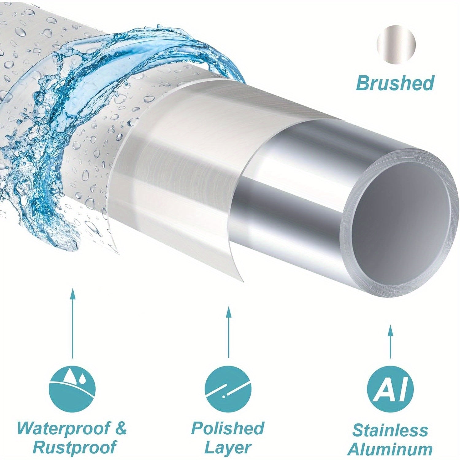 Curved Arched Shower Curtain Rod 43-72 Inch Adjustable - Rustproof Aluminum Round Shower Rod for Bathroom, Bathtub & Shower - Elegant Brushed Nickel Finish