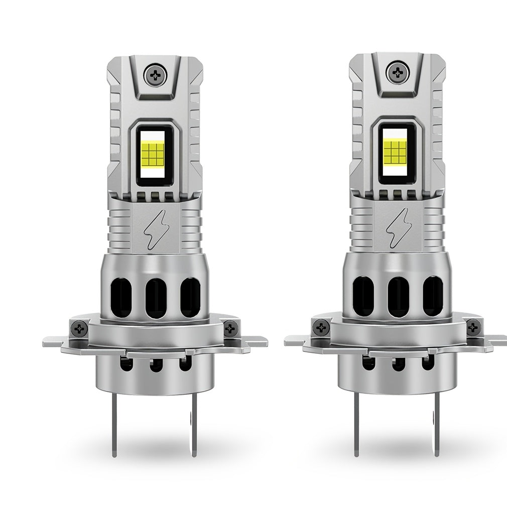 2 Pcs H7 LED Headlights Easy to Install, High Lumen (20000LM), for Car 100W 20000LM Super Bright, 12V Aluminum Car Headlights, Turbo Mini Design, Fan Cooling, for Motor Vehicles, Hardwired, No Battery Needed