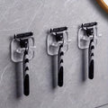 1/2/4 Pack Easy Install Wall Mount Razor Holder - Multi-Function Bathroom Shelf, No Drilling Needed, Perfect for Razor Storage