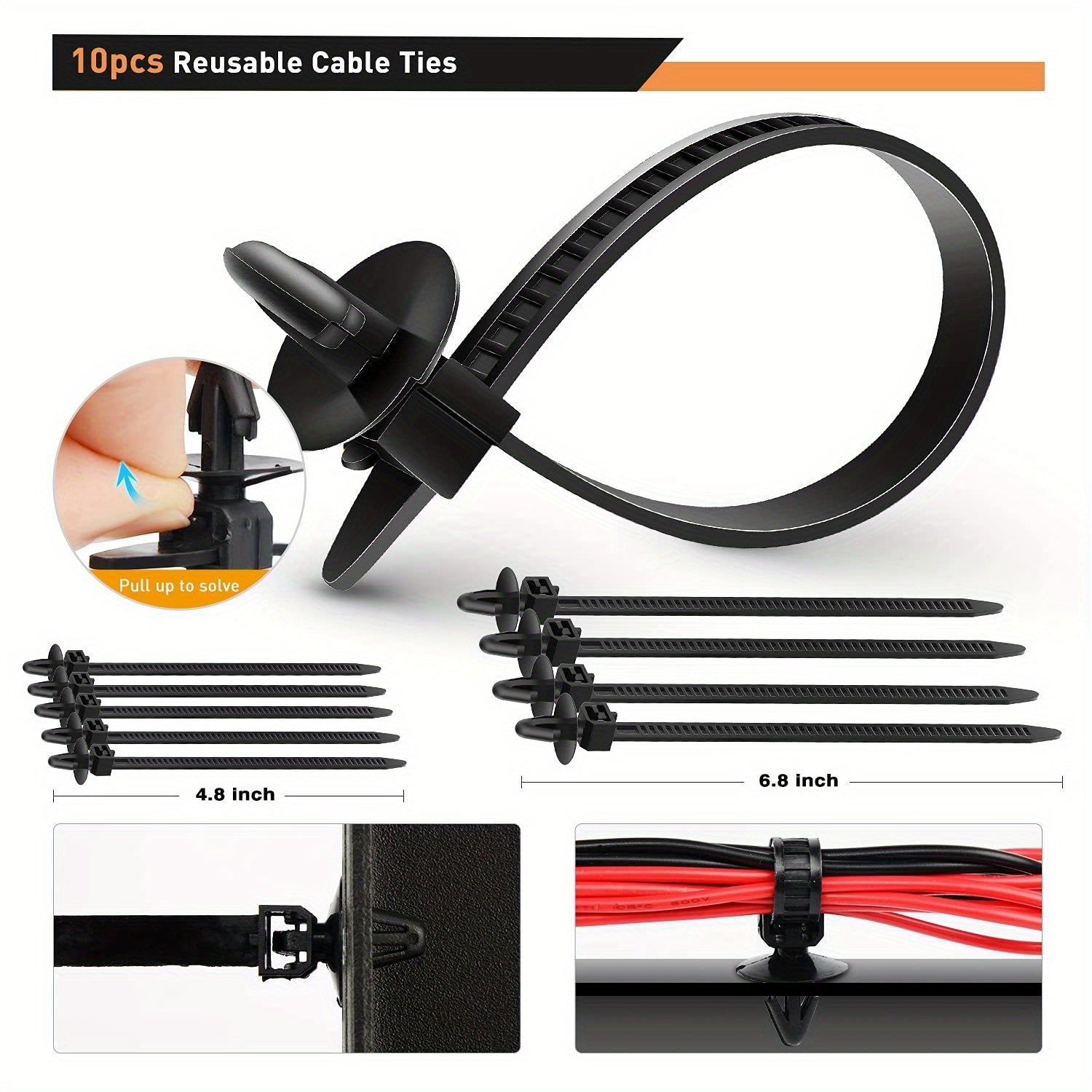 725-Piece Automotive Retainer Clip and Plastic Fastener Assortment, Includes 16 Common Sizes of Nylon Bumper and Fender Rivets, Comes with 10 Cable Ties and Removal Tool – Made of Durable Insulated Material for Automotive and Industrial Use