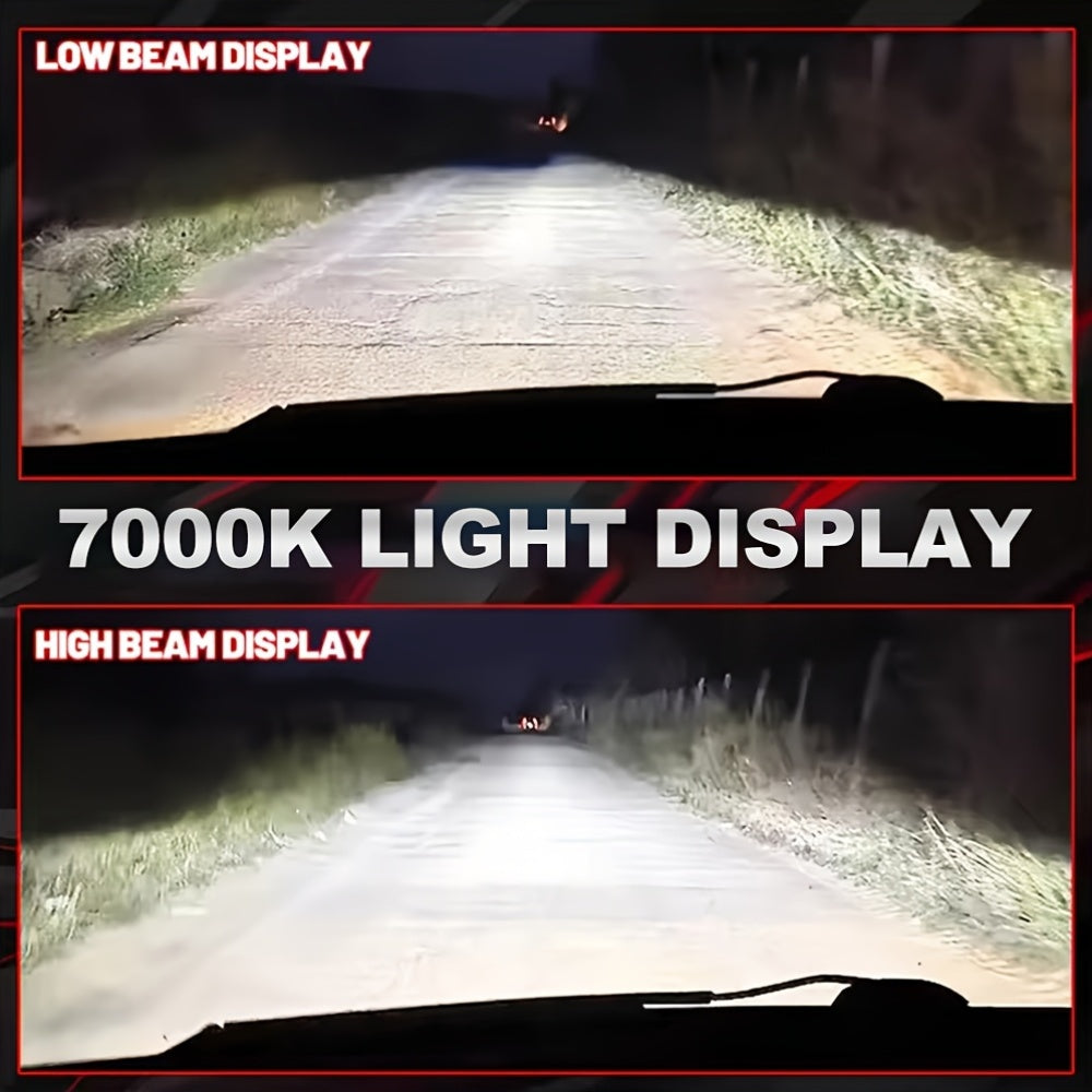 Two Pieces H4 LED Projector Headlight Lenses, 59600 Lumens, 800% Brighter, with Dual Lenses and Canbus Compatible, Automotive Lighting, Integrated All-in-One Bulb, Advanced Lighting Technology, No Battery Needed, 12 Volt