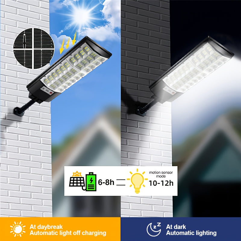 Powerful LED Solar Outdoor Courtyard Street Light, Wide Angle Outdoor Lighting, Super Bright Solar Motion Sensor Street Light, with PIR Motion Sensor and Auto On/Off Switch – Perfect for Street Lighting, Garden, Garage, Backyard, Doorway
