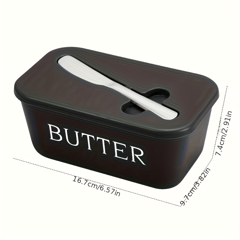 Premium Food Grade PP Butter Box with Cutter - Large Capacity Durable Easy Clean Countertop Butter Storage Container, Household Fresh Keeper, Streamlined Design Long Lasting