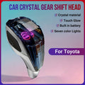 XUDA New Car Crystal Shift Knob, Crystal 7-Color LED Light Shift Lever, Plug and Play, Portable Side Interface, Comfortable Grip, Wear-Resistant & Scratch-Resistant, Fits Toyota Vehicles