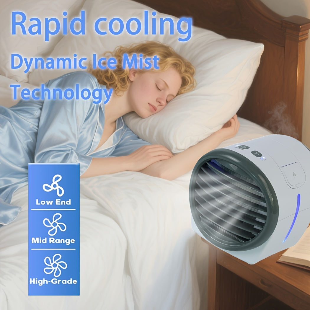 Multifunctional Portable Air Conditioner Fan, Tower Cooling Fan Mist Humidifier, Minimalist Integrated Surround Design, One Button Start, Perfect Cooling Solution for Dormitory, Ideal Festival Gift