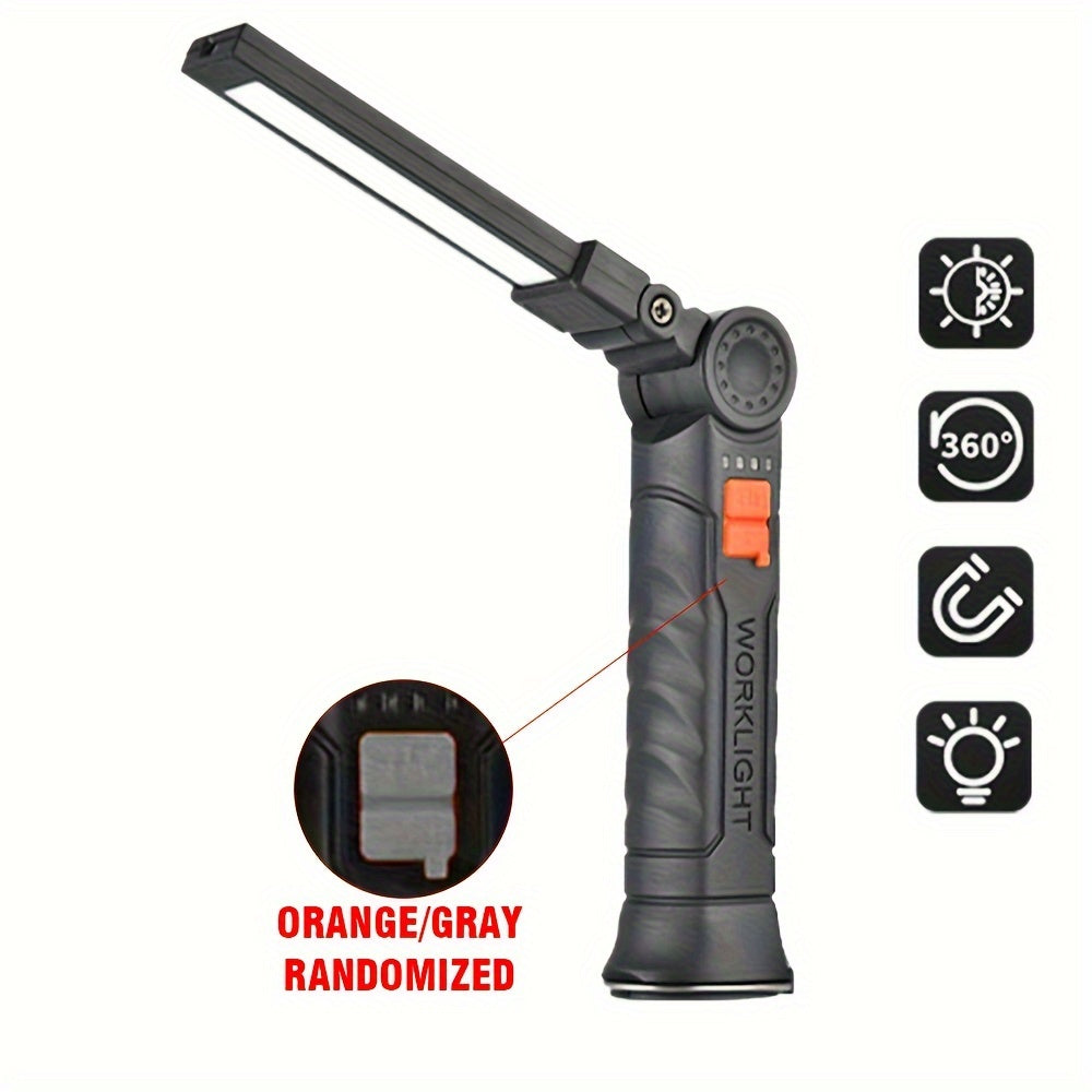 1PC Foldable Emergency Work Light, Rechargeable Portable Maintenance Lamp, Easy To Carry, Suitable for Camping Reading Hiking