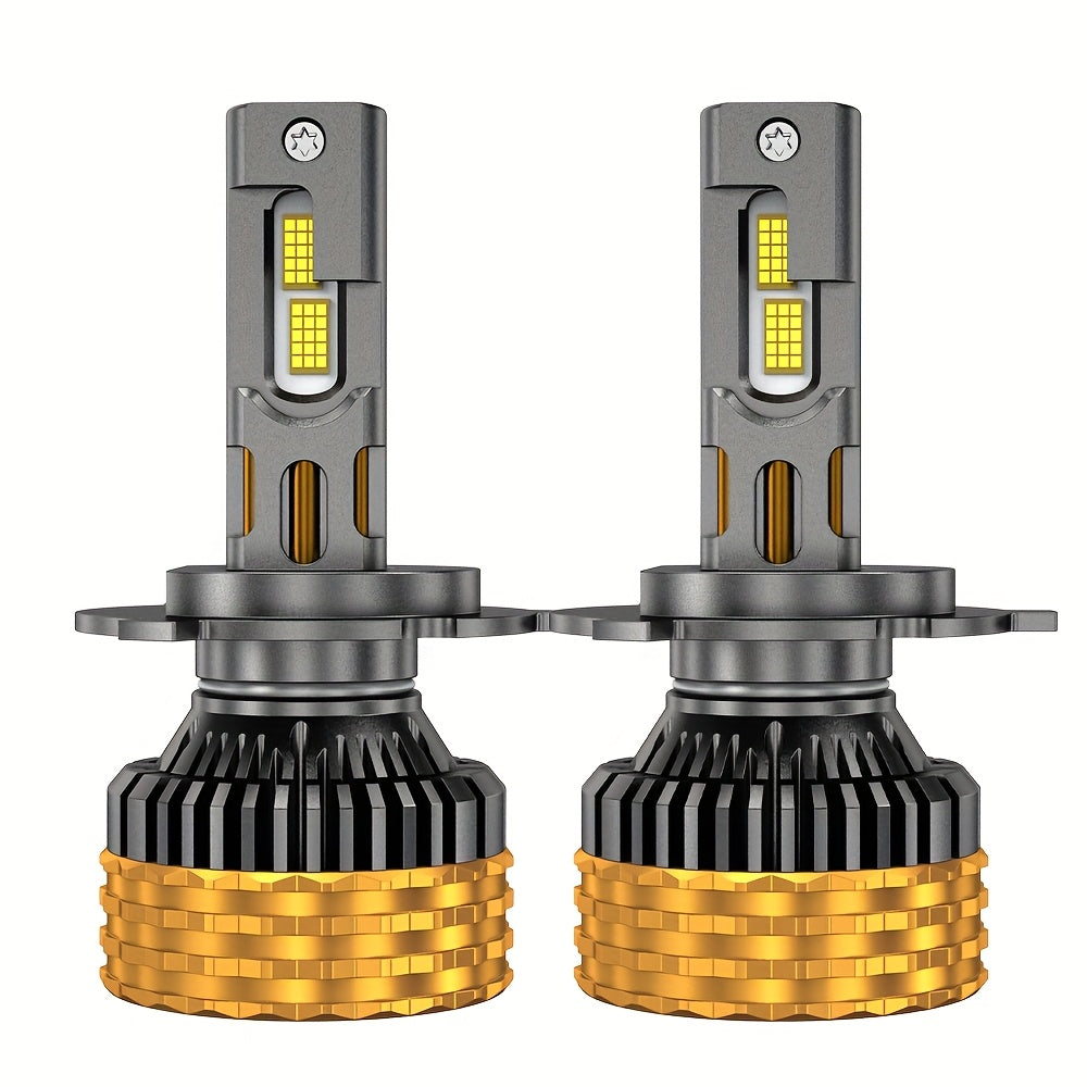 2-Piece Set, 220W LED Bulbs, Compatible with H7, H4, H11 and Other Models, Features 4 Copper Tubes, Suitable for Various Car Headlights, Operates on 12V and 24V, 6000K Color Temperature, No Battery Needed