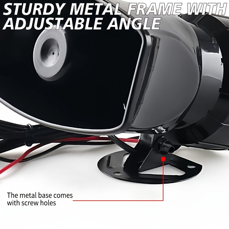 [2025 New] 12V Universal Vehicle Alarm Horn Speaker - 7 Sound Effects, One-Key Switch! Perfect for Motorcycles, Cars, Trucks, RVs & Modified Vehicles, Easy Installation