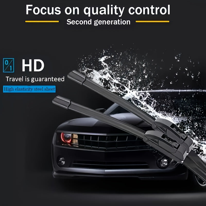 Bracketless Wiper Blade, Fits U/J-Type Hooks, High-Quality Silent & Durable, All Sizes Available. Enhances Rainy Day Visibility