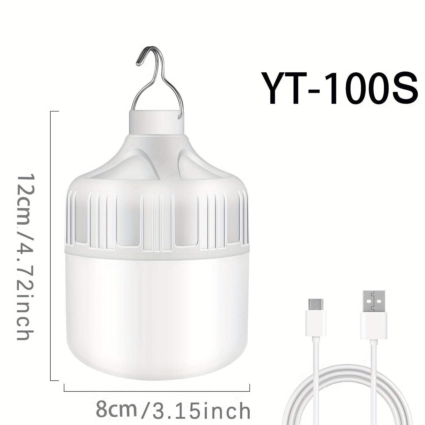 One Rechargeable Light Bulb Lamp, Portable Night Light, High Brightness Lamp with Hook, for Outdoor, BBQ, Party, Emergency, Adventure, Campus Gathering, Camping, Gift