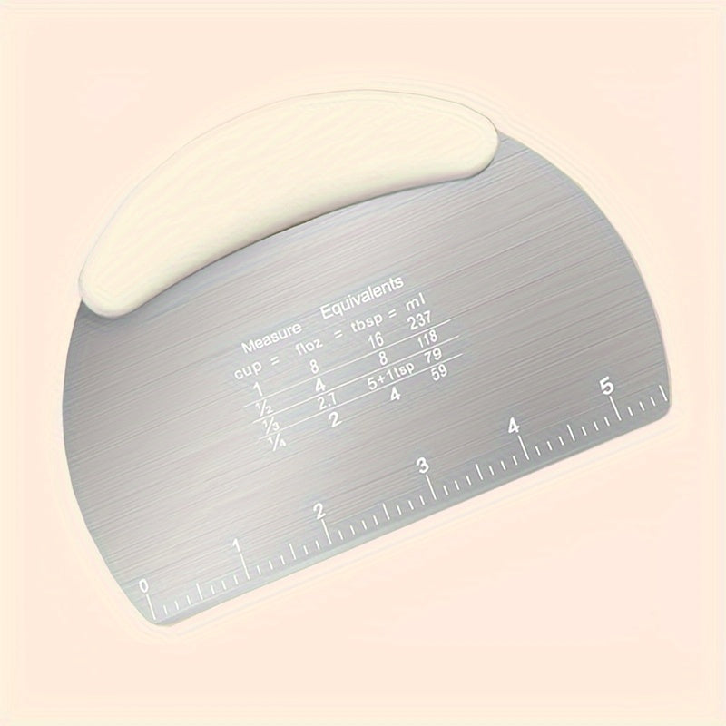 1PC Dough Scraper, Stainless Steel Cutter, Food Scraper, Pastry Dividing Tool, Bread and Bakery Cutting Board, Baking Kitchen Gadget